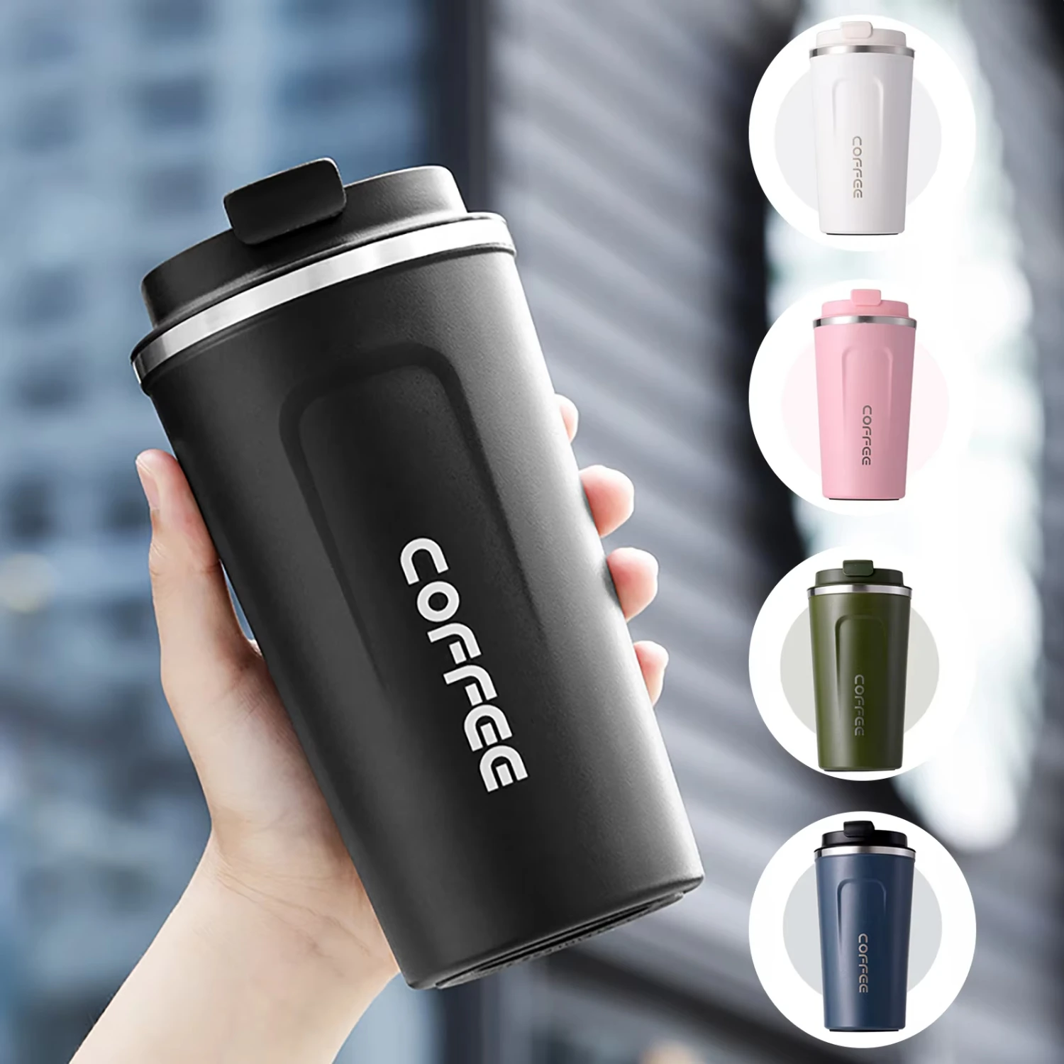 380/510ml Thermo Coffee Cup Mug Keep Warm Hot Cold  Juice Tea Water Ice Beverage School Insulated Stainless Steel Leakproof Uber