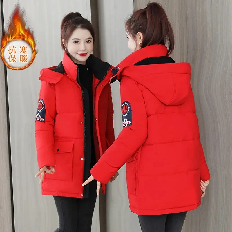 2025 New Winter Tooling Down Cotton-Padded Jacket Jackets Women's Overcoat Long Korean Loose Hooded Thicken Warm Parker Coat