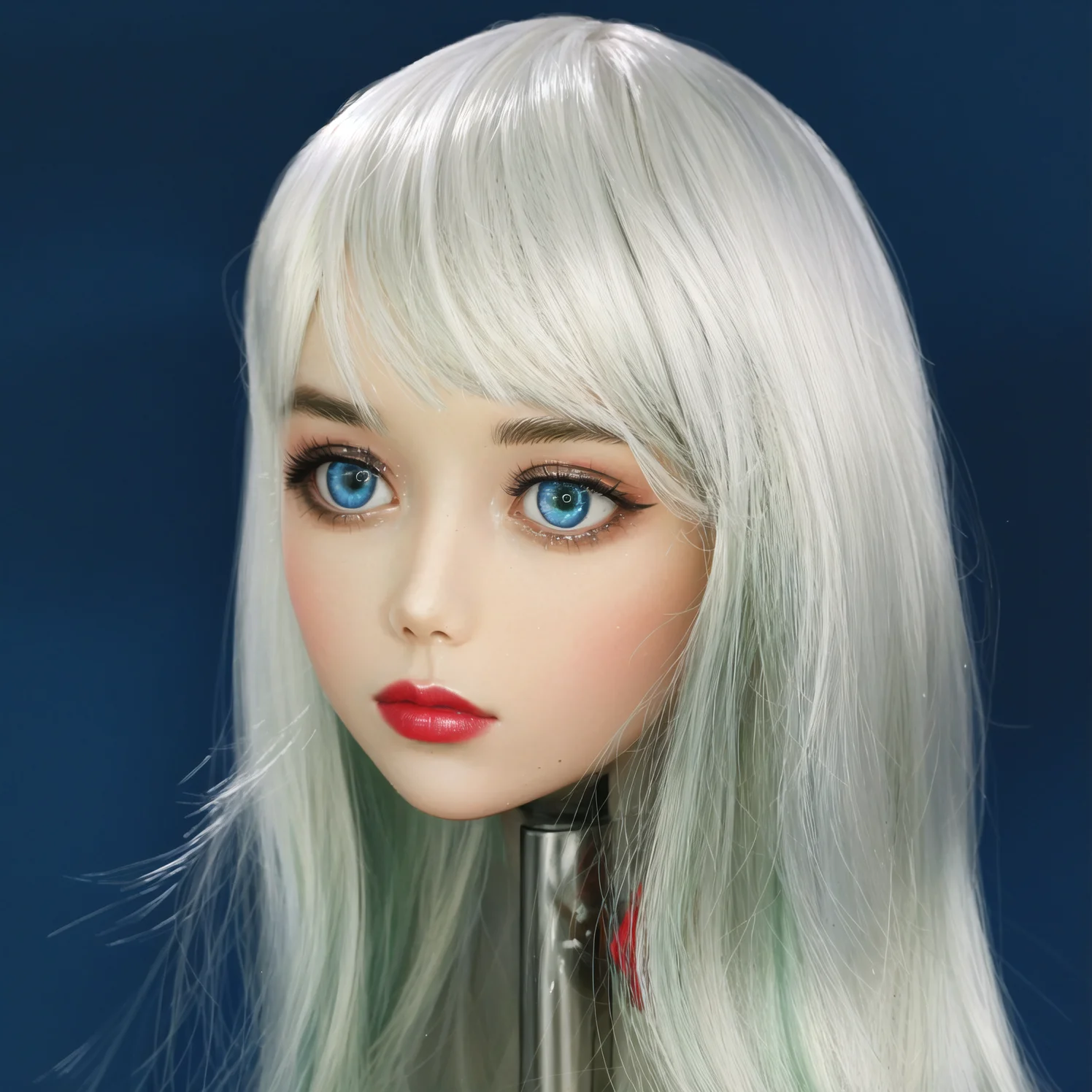 Modello perfetto per la testa della fidanzata, materiale TPE, occhi azzurri, consistenza morbida, decorazione da tavolo, giocattolo per adulti maschi, può essere venduto separatamente parrucca