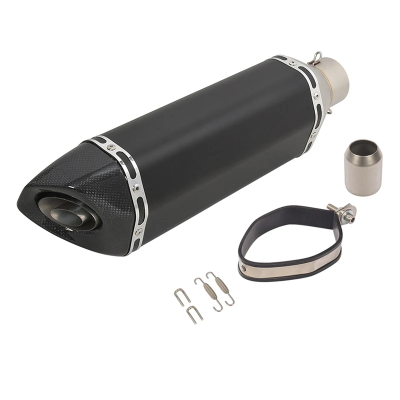 

Universal 38-51 MM Exhaust Muffler Pipe Motorcycle Black Silencer Escape with Removable DB Killer Carbon Fiber end