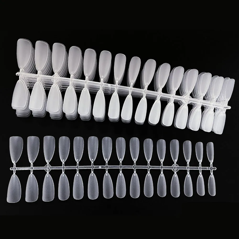 Transparente Press-On curto T-Shaped unhas postiças dicas, gota de água, adesivo completo para cobertura de unhas, 120pcs