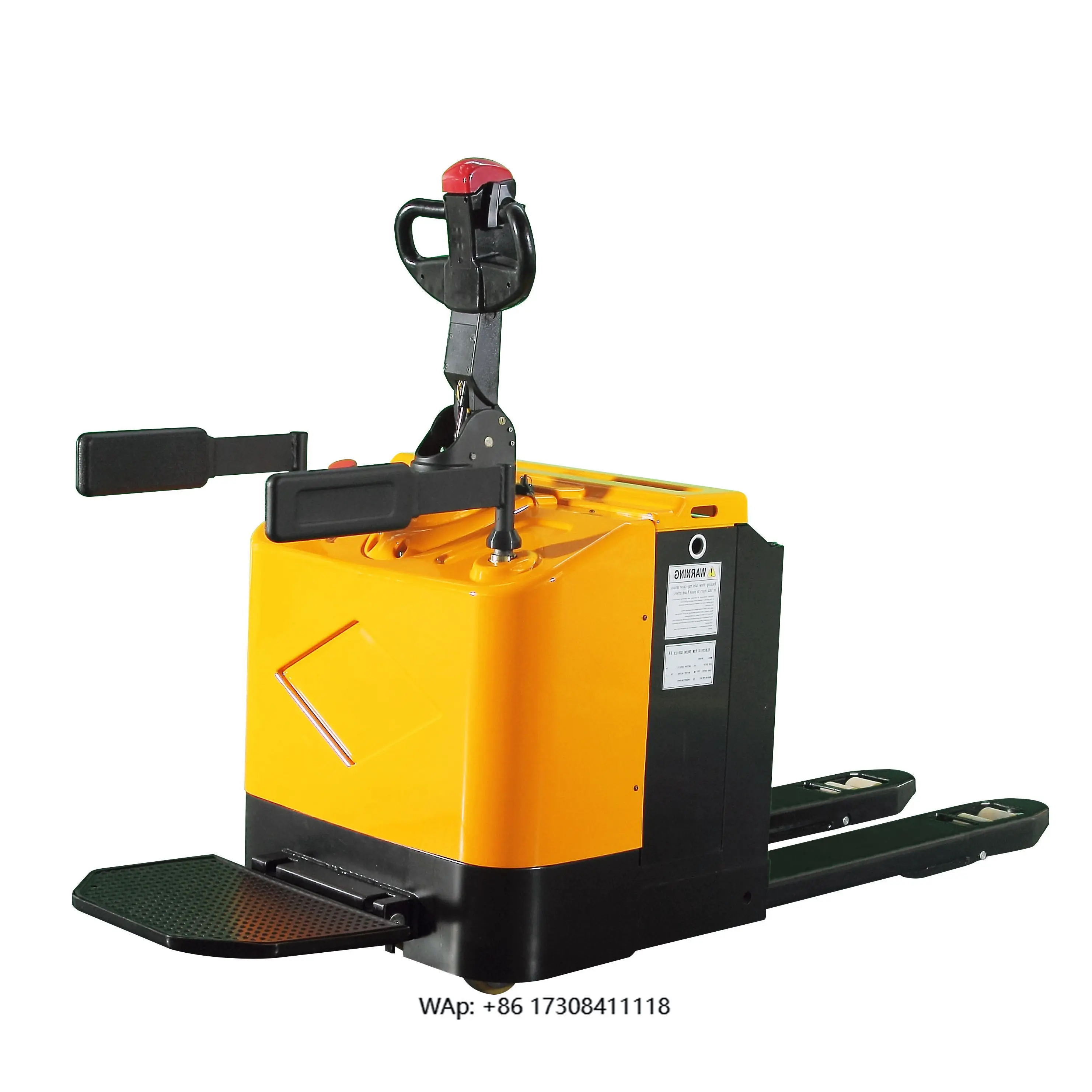 Electric Forklift 2 Tons Hydraulic Stacking Equipment Stand-On Full Electric Pallet Truck