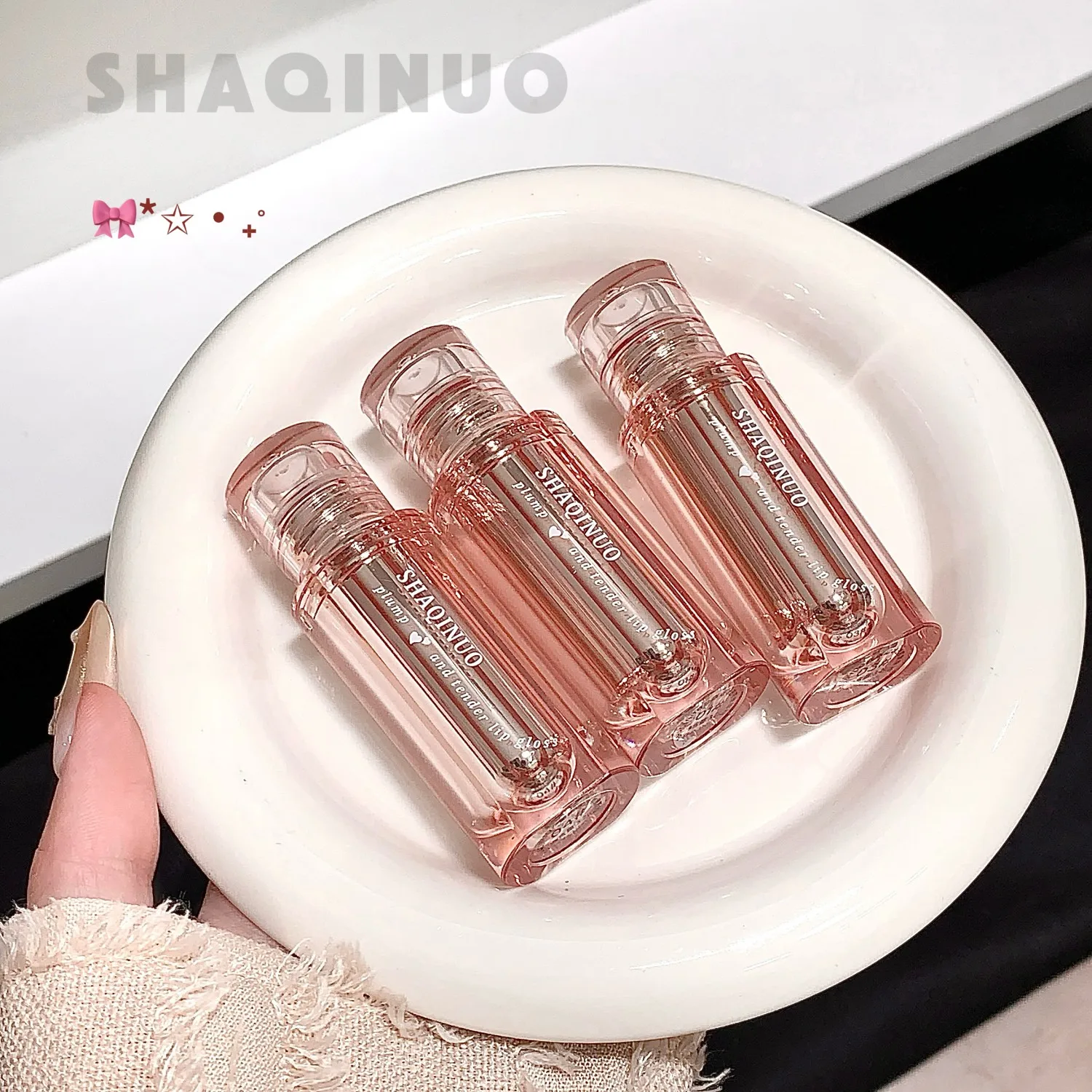 Glass Shine Lip Lacquer - Plumping Juicy Gloss with Hydration, Non-Sticky & 8H Wear, Pure Nude Shades for Youthful Lips