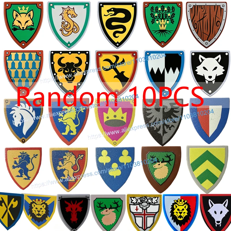 Medieval Castle Figures Building Blocks Accessories Lion King Shield Spear Axe Scabbard Cloak Viking Helmet Armor Bricks Toy E07