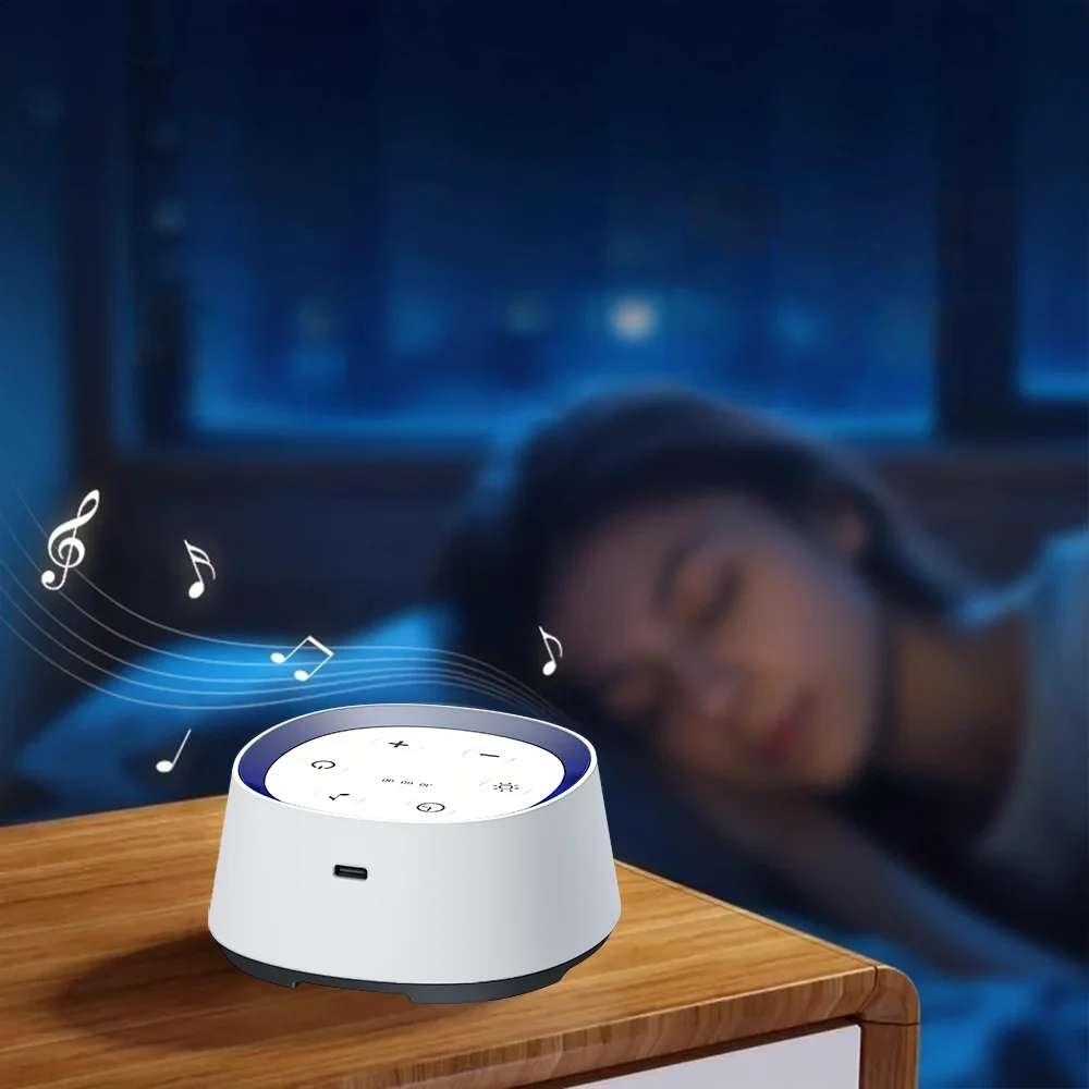 AW01 Multi-Function Voice Control Rechargeable Portable Sleep Soother 24 Soothing Sounds Warm Light Therapy Music Home/Hotel Use