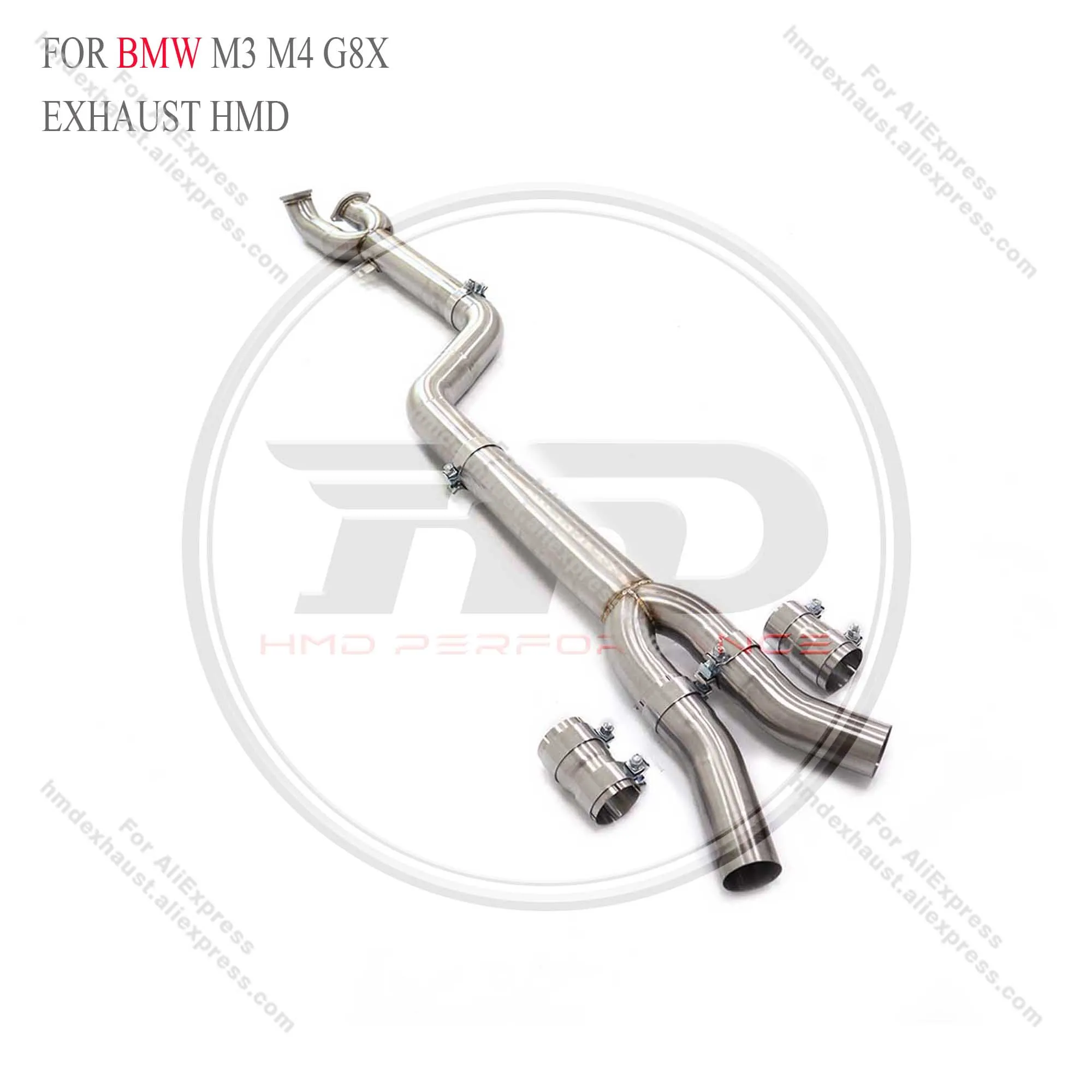 HMD Exhaust System High Flow Performance Middle Pipe for BMW M3 M4 G80 G82 2020+ 3.5 Inch Single Pipe