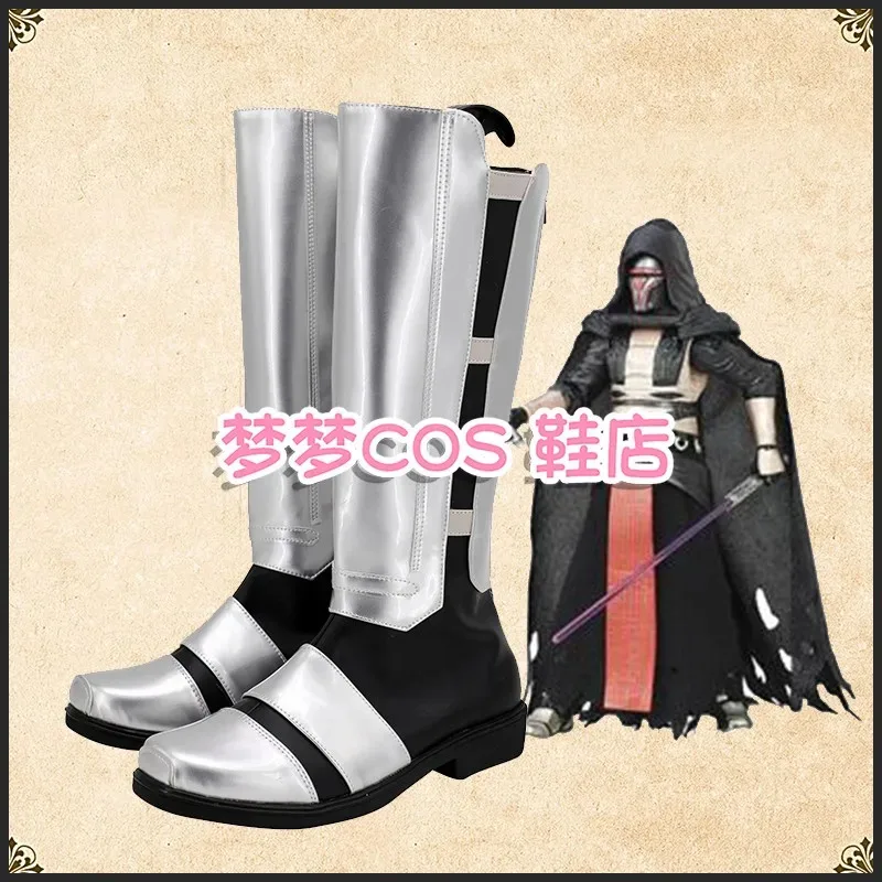 

2025 11 Darth Revan Cosplay Shoes Halloween Anime Silver Boots