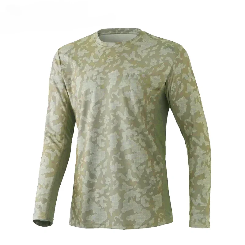 T-shirt de pêche respirant à manches longues pour hommes, haut de protection UV, sweat-shirt décontracté, vêtements de plein air, Udissolvant 50 +