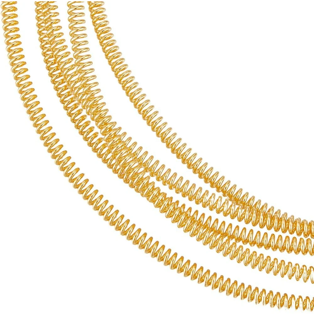 

6.5FT 26 Gauge French Gimp Wire 24K Gold Plated Brass Round Flexible Coil Wire for Embroidery and Jewelry Making making kit