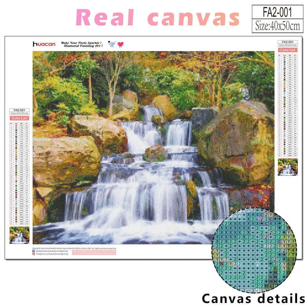 DCIDBEI Diamond Painting Cascade Lune 40x50 Cm – Peinture Diamant Fluorescente Paysage Nature – Kit Complet Pour Adultes – Loisir Créatif Relaxant & Lumineux