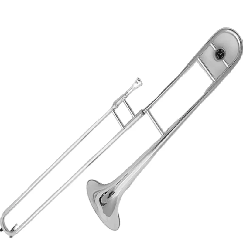 Factory direct sale b-flat alto trombone with complimentary accessories silver wind instrument brass trombone for beginner