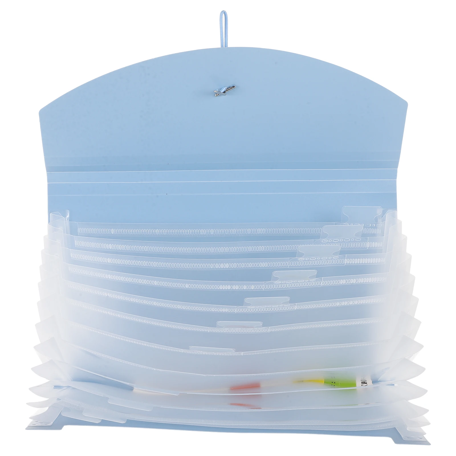 Lanyard Accordion Bag Plastic File Organizer Desktop Expanding Folder Documents Work