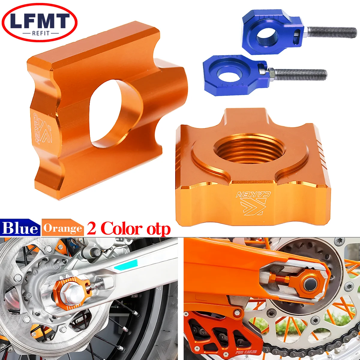 

Motorcycle 20mm Rear Chain Adjuster Axle Blocks For KTM SX SXF XC XCF EXC EXCF XCW XCFW 125cc-530cc Regulator Sliders Tensioner