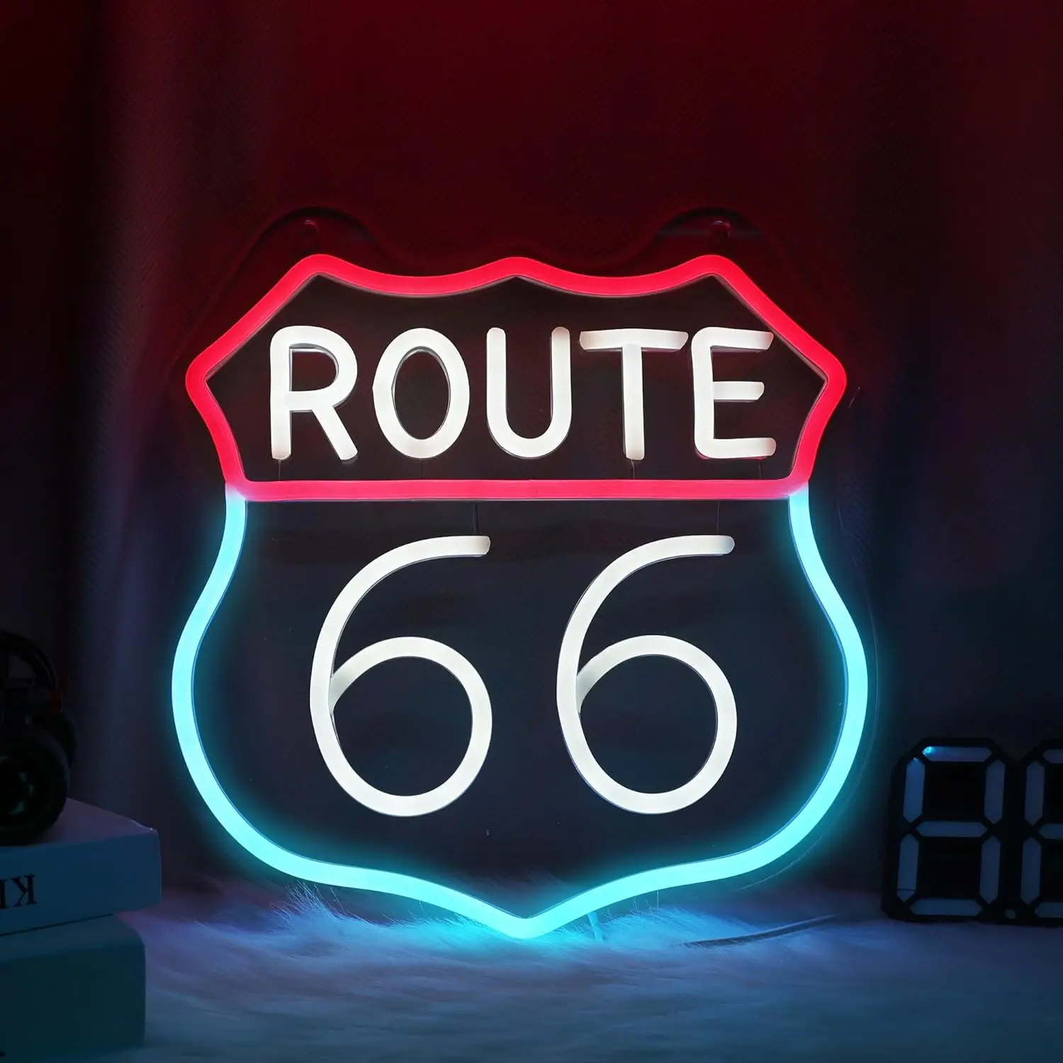 Luminária de Neon Artística Route 66 - alternate angle