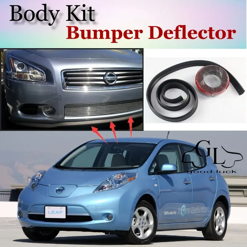 Bumper Lip Deflector Lips For Nissan Leaf Front Spoiler Skirt For TopGear Friends to Car Tuning View / Body Kit / Strip