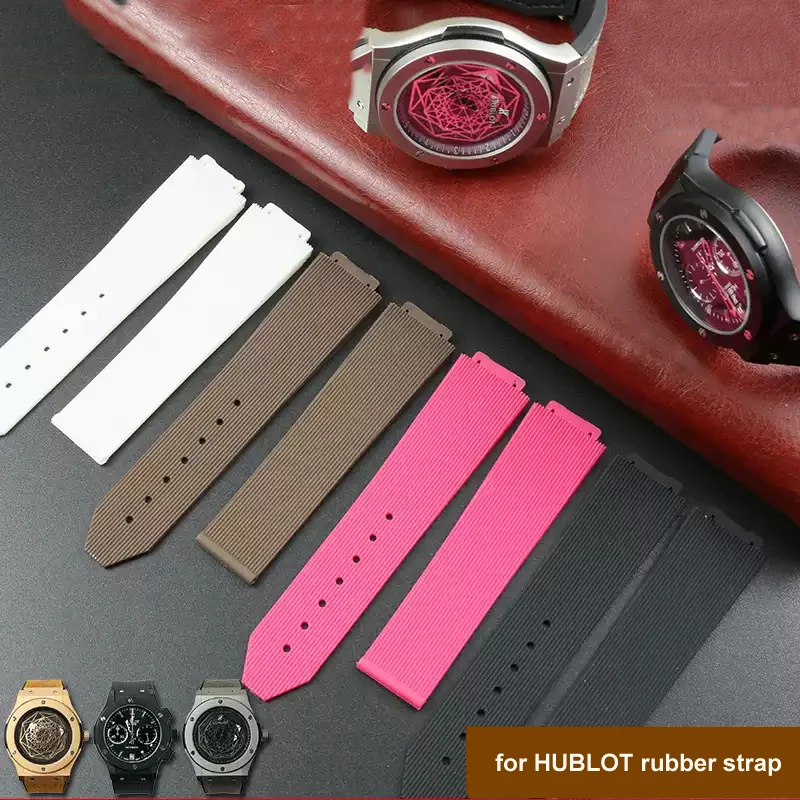 

Watch accessories for HUBLOT rubber strap waterproof silicone multi-color convex Women's watch band 21mm-15mm
