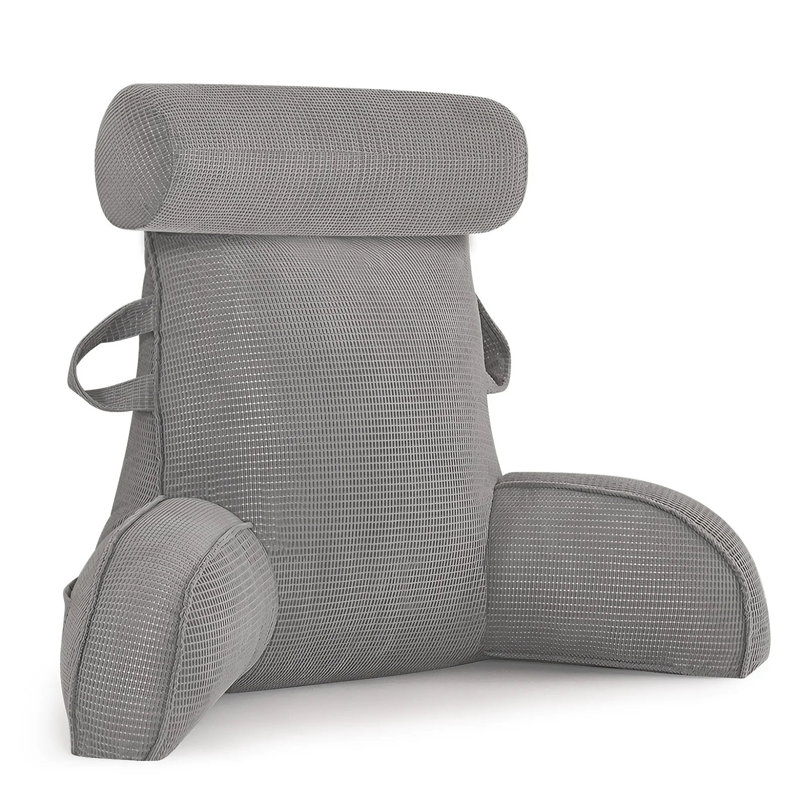 Lesekissen für Bett und Sofa mit abnehmbarem Bezug - Rückenkissen fürs Bett - Memory-Schaum-Lesekissen mit Armlehne, ideal zum Lesen, Fernsehen, Entspannen oder als Rückenstütze – Detail 3
