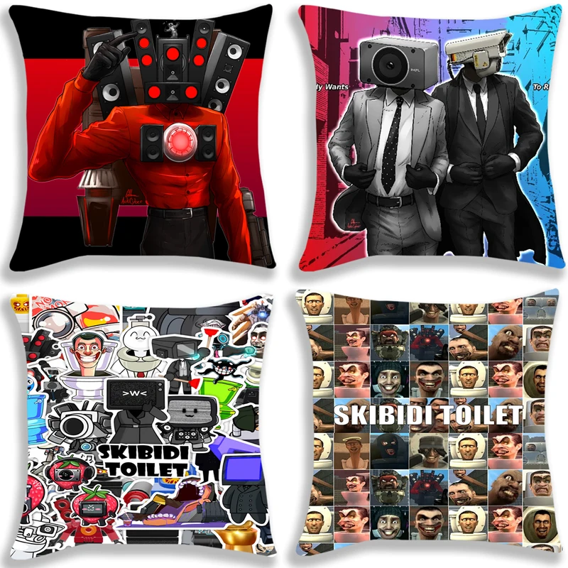 

Skibidi Toilet Pillow Case Cute Cartoon Cushion Cover Living Room Home Decorative Pillowcase Kids Gifts 45x45cm Pillow Covers