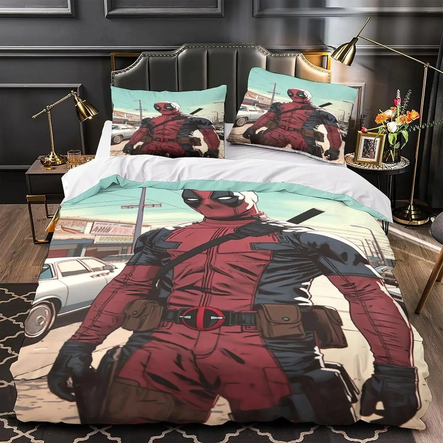 

Deadpool 3 Printed Bedding Sets exquisite bed supplies set duvet cover bed comforter set bedding set birthday gift