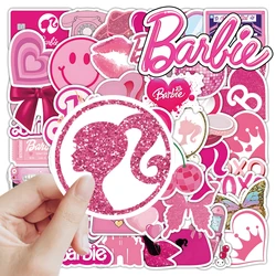 50pcs Pink Barbie Stickers Waterproof Sticker Guitar Phone Notebook Decoration Stationery Kids Girls Princess Decals Gifts