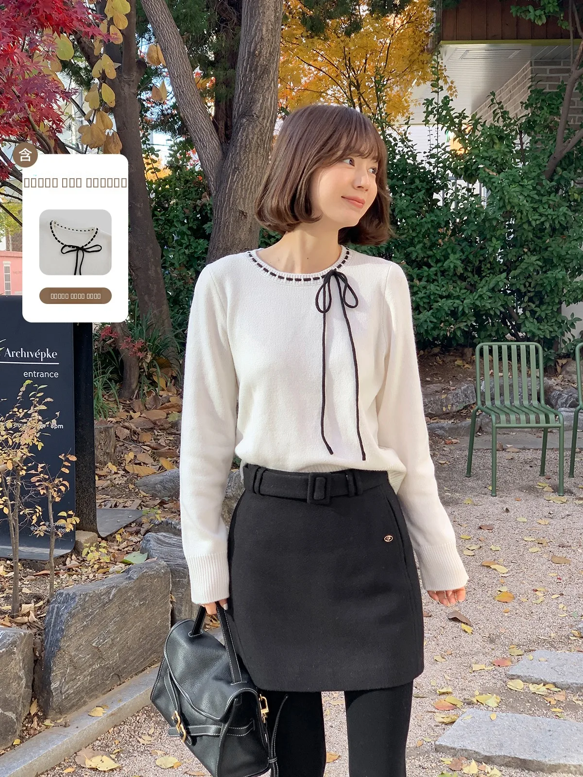 

Korean Sle Knot Belted Sweater Women's Faion Simple Top Casual Sle Wool Blend Long Sve Winter Sweater