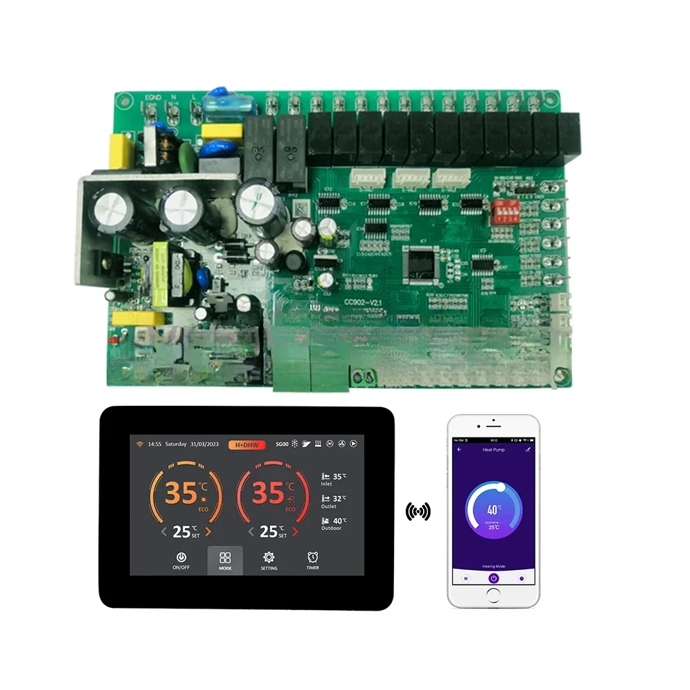 Factory Cheap Price Universal Air Source Inverter Heat Pump Controller EEV Pcb Board Wifi Tuya