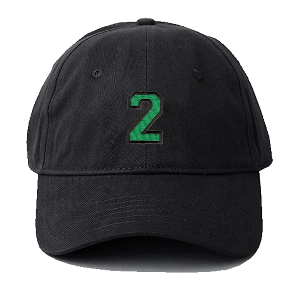 

Men's Baseball Cap Number 2 Embroidery Hat Black Embroidered Casual Baseball Caps