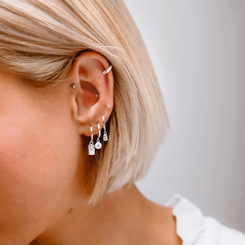 CRMYA Gold Silver Color Unusual Stud Hoop Erring Women CZ Zircon Round Ear Rings For Girls Jewelry Boucle Oreille Femme