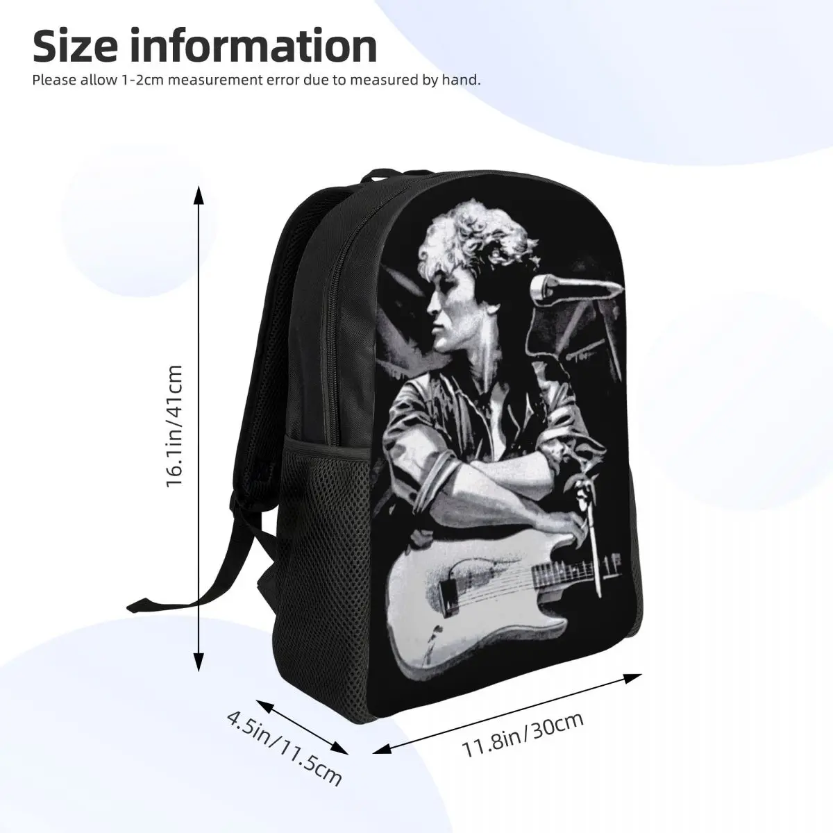 Viktor Tsoi Guitarra Mochila, Custom 3D Print, Rusian Rock, Kino College School, Sacos de Viagem, Bookbag Fits 15 "Laptop