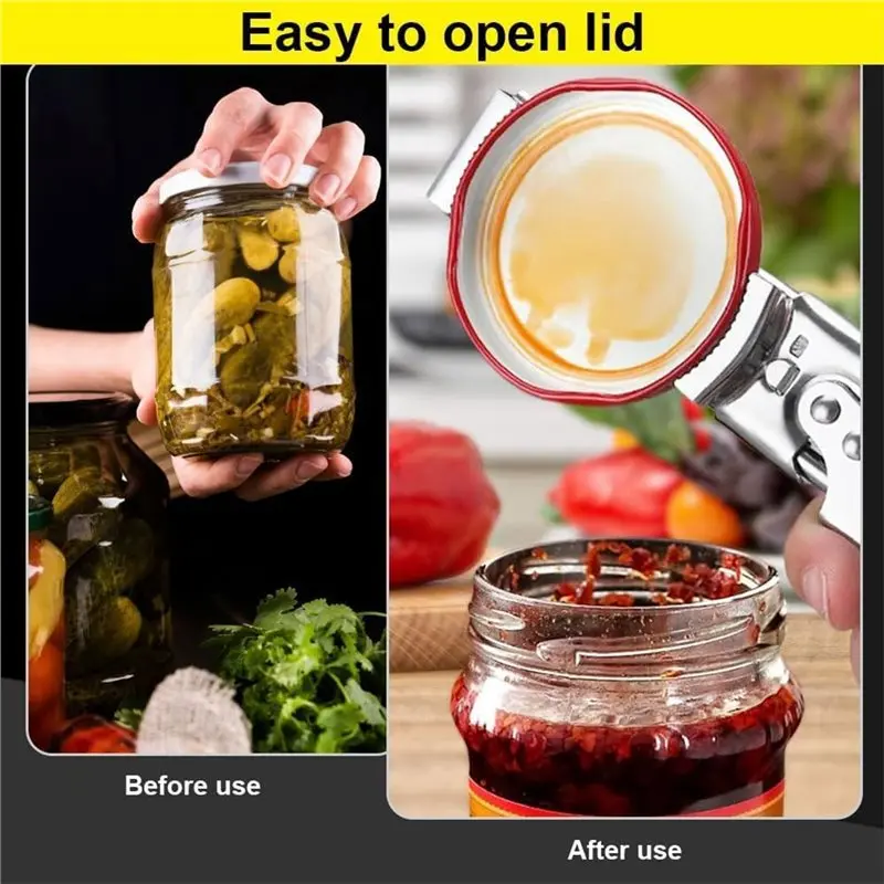 ABUN for Jar Opener for Weak Hands, 2PCS Adjustable Stainless Steel Lid Gripper, Anti-Slip Kitchen Tool for Tight Jars, Easy
