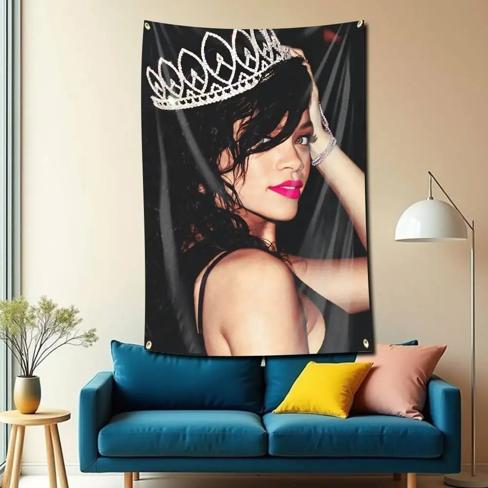 ANTI Singer RiRi R-Rihanna Flag Tapestry Banner for Bedroom Living Room Outdoor Camping Custom Supported
