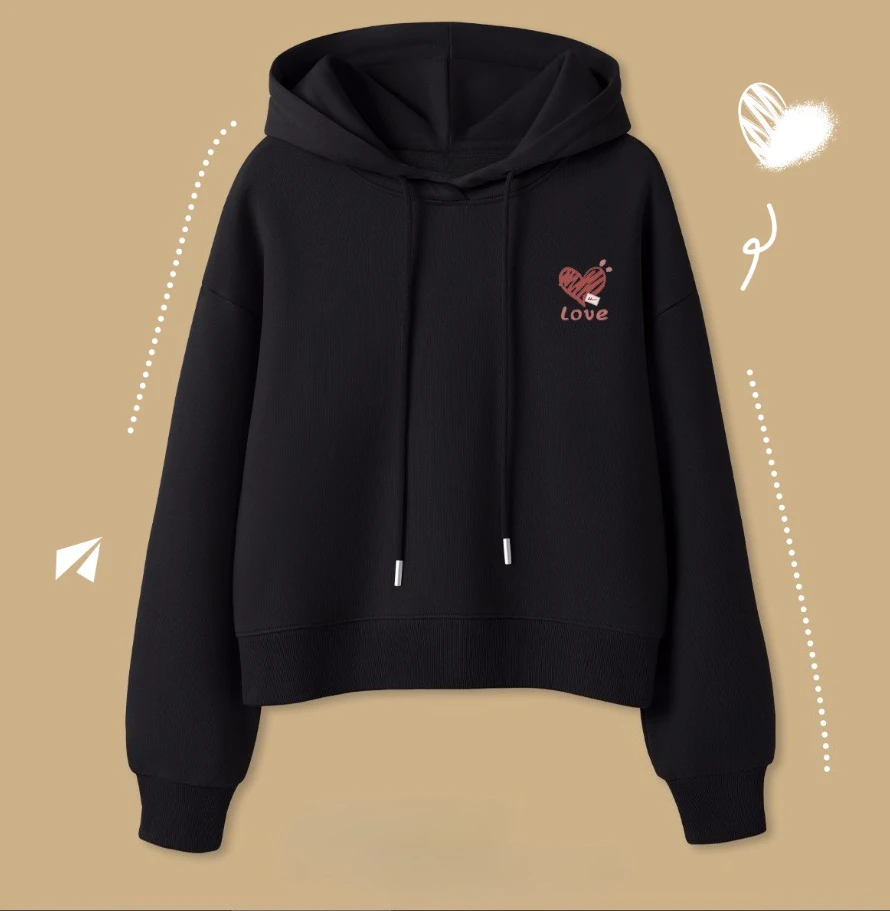 Летняя мода 2025 года, толстовка с капюшоном из 100% чистого хлопка, женская модная повседневная универсальная уличная толстовка с принтом