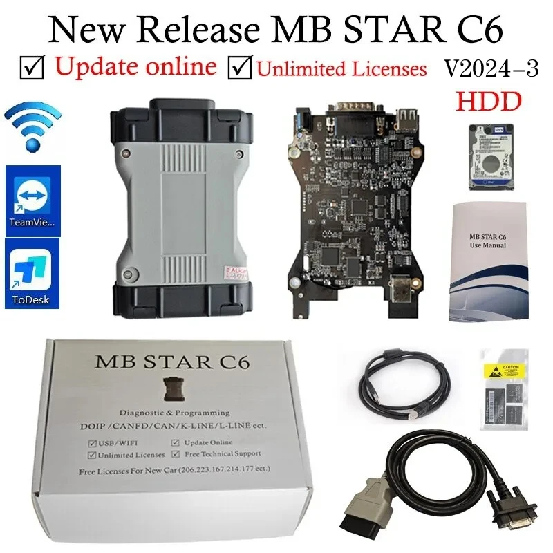 Mb Star C6 Doip Wifi Voor Mercedes-Benz Auto Fout Diagnose Instrument V2024.03 Diagnostische Software Software Diagnostisch Hulpmiddel