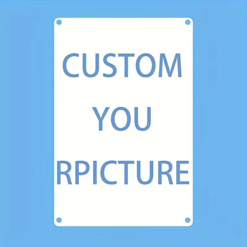 Personalized Custom Metal Tin Sign 20x30cm, Upload Your Photo Text Logo, Vintage Lavender Farmhouse Aluminum Plaque Rounded Corn