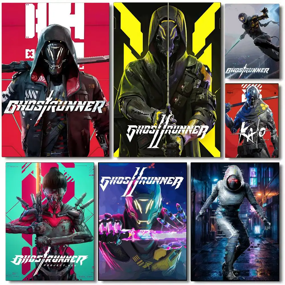 Gaming G-Ghostrunner Poster Self Adhesive Aesthetic Wall Art Picture for Living Room Home Decoration Gift