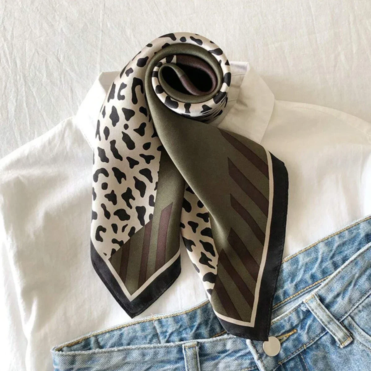 1 piece of women's fashionable and minimalist style 70s scarf, suitable for business negotiations/leisure travel/festivals, etc