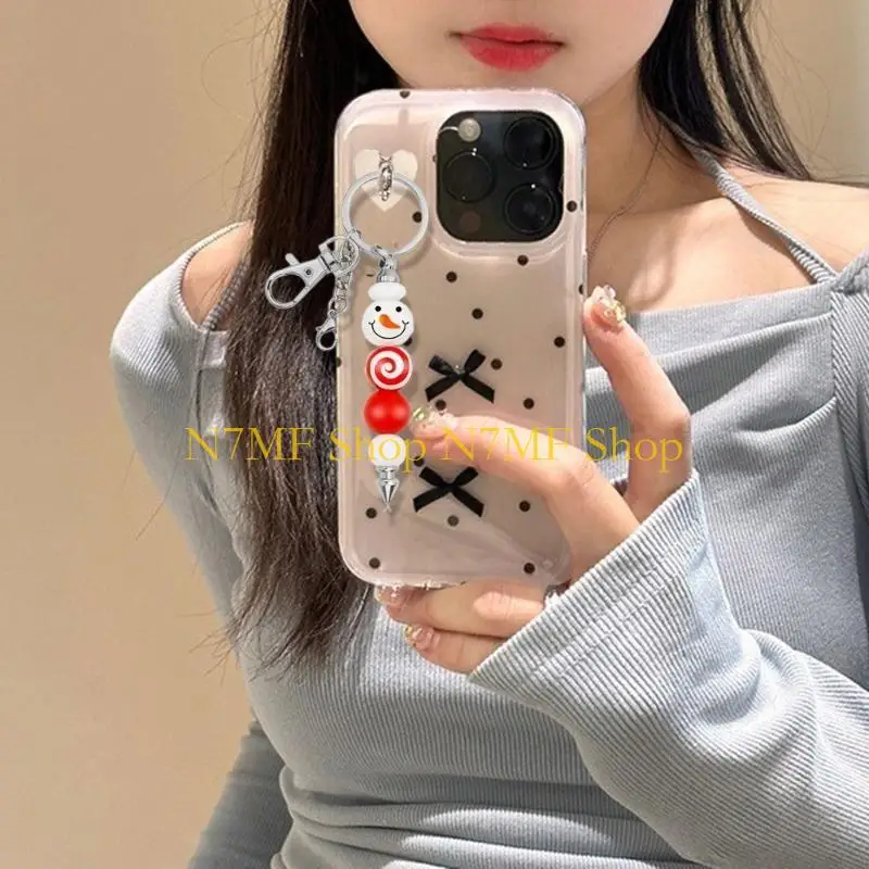 

N7MF 12pcs Jewelry Making Metal Beaded Keychain Lobster Claw Clasp Keyring Supply