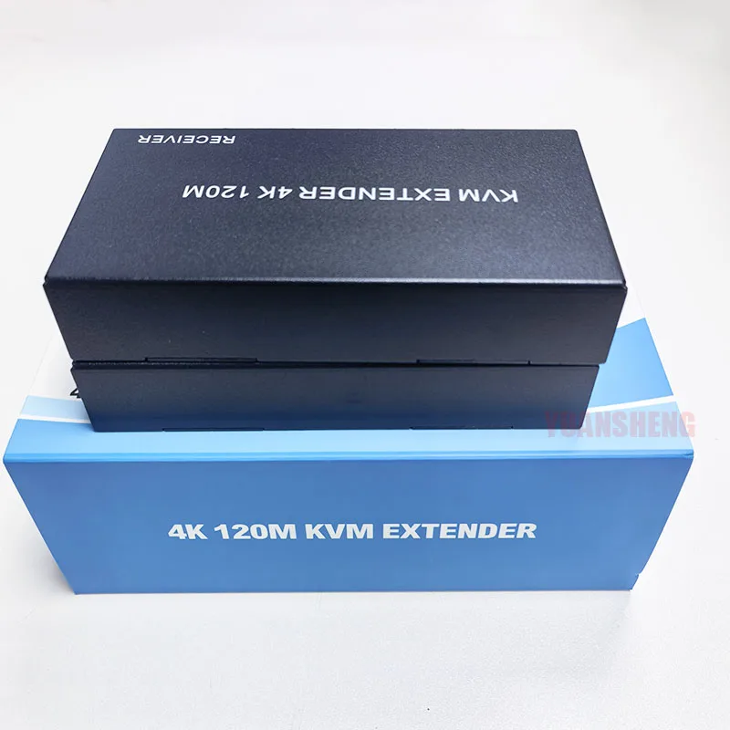 4k kvm 120m extensor hdmi-compatível rj45 cat6 hdmi kvm ethernet extensor kit de áudio sobre lan ethernet extensor para ps4 tv pc