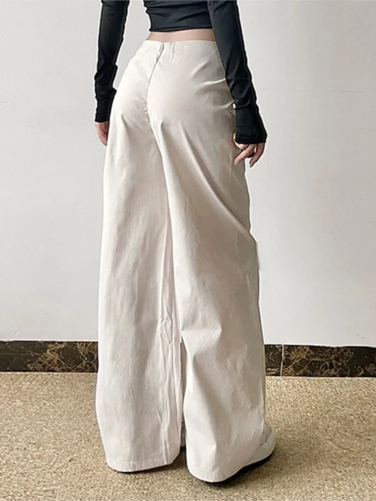 Women's Temperament Draped Loose Casual Pants Spring And Summer Fashion Irregular Cross Waist Slim Versatile Wide-leg Pants