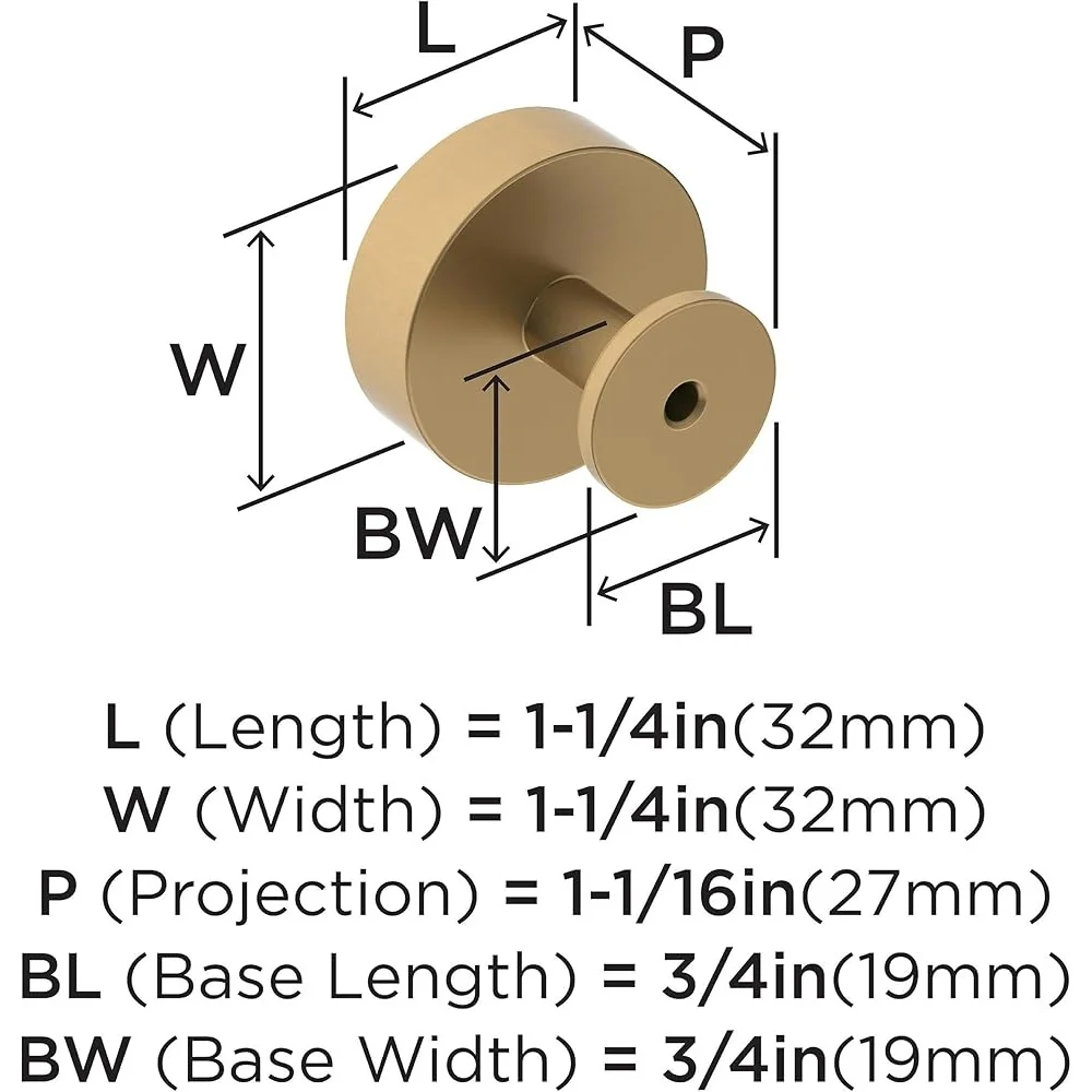 キャビネットノブ シャンパンブロンズ 32mm 耐久性のあるステンレス鋼の引き出しハードウェア 簡単な取り付け 多用途家具のアップグレード 1パック