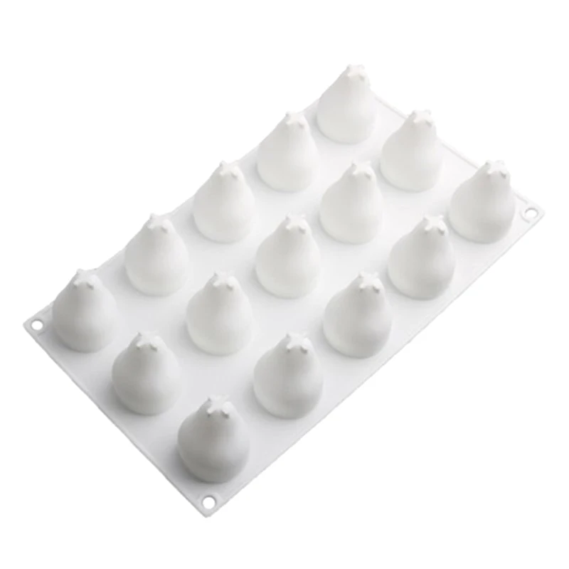 15 Cavity Pear Shape 3D Silicone Cake Baking Mold For Mousse Truffle Brownies Pan Molds Silicone Pastry Tool Cakes