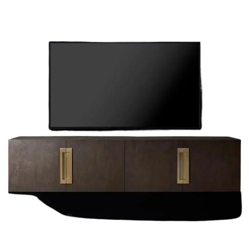 

American modern villa living room light luxury floating floor TV cabinet designer solid wood furniture