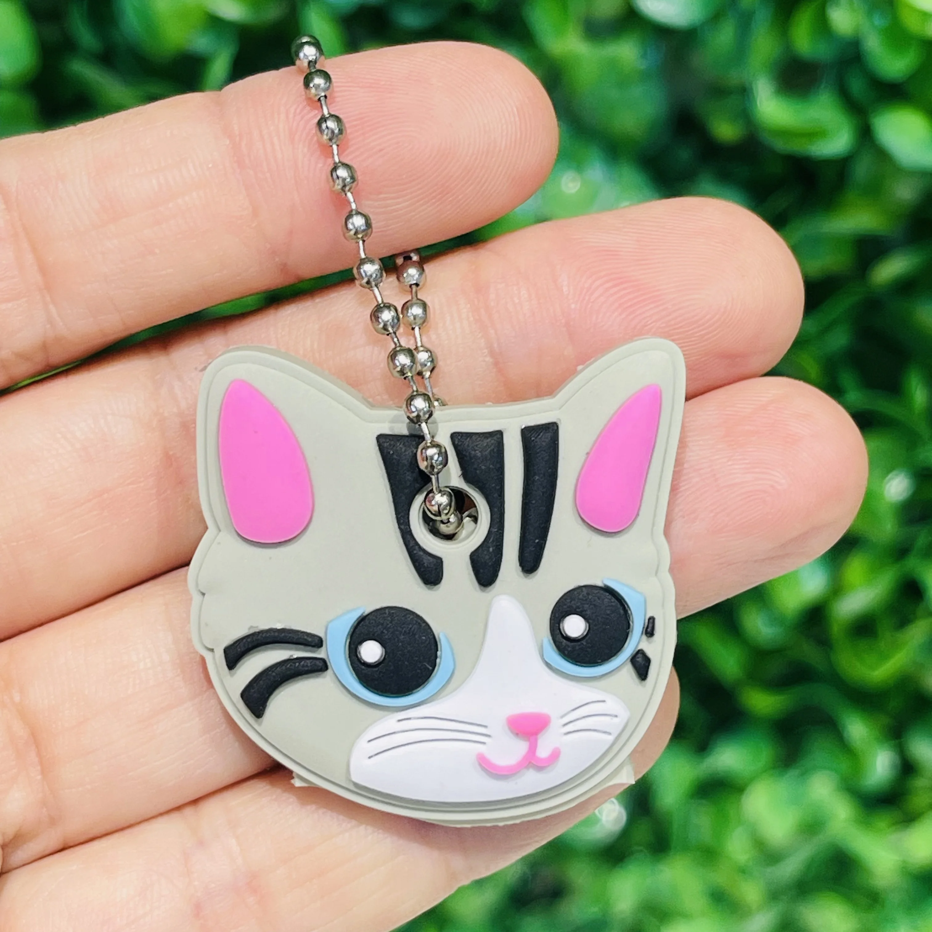 1Pcs Cartoon Dog Cat Pvc Protective Key Case Cover For Keys Key Ring Cap Case Key Fob Keychain Dust Cover School Stationery