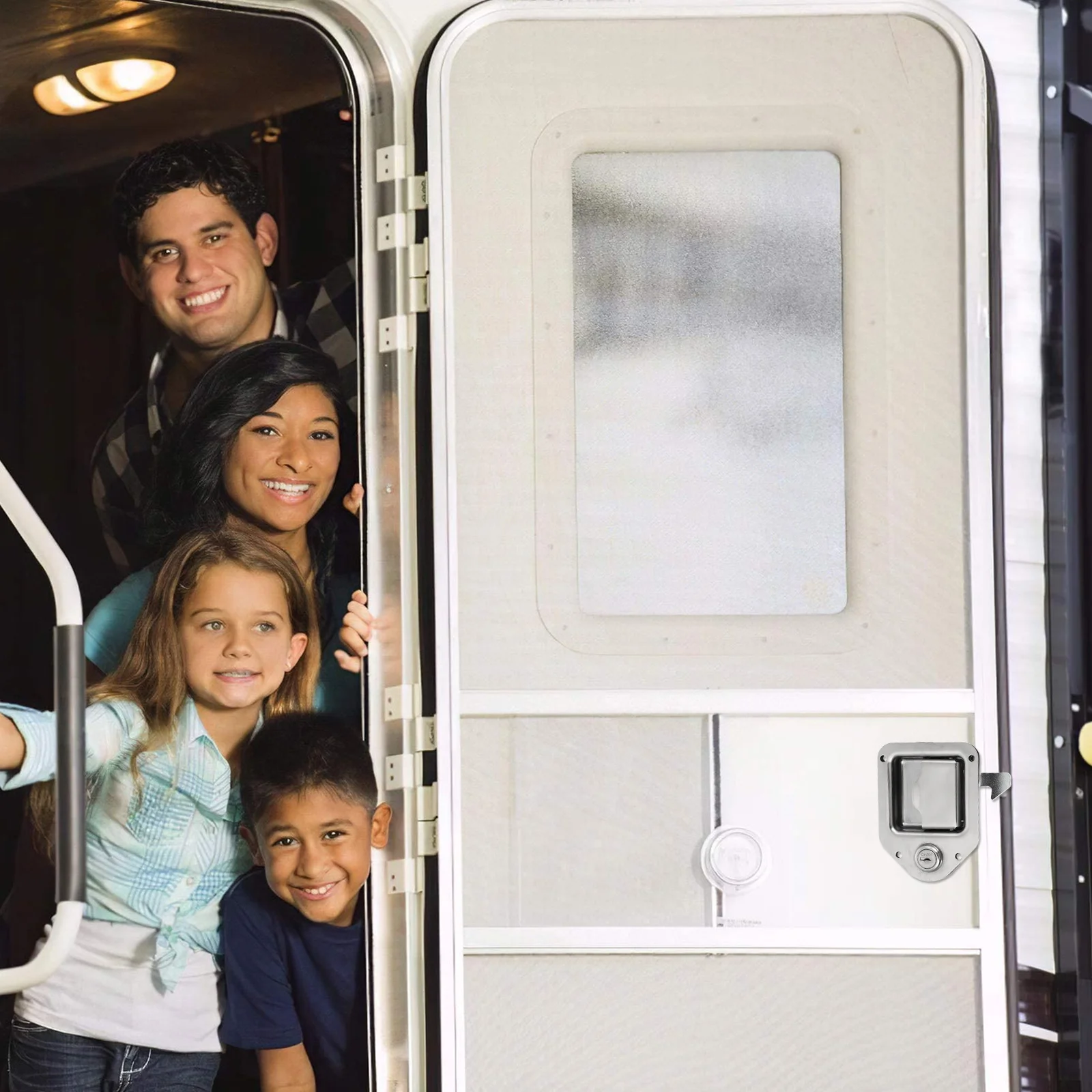 

1Set Stainless Steel Toolbox Lock Rv Door Latch Heavy Duty Camper Door Lock for Travel Trailer Rustproof Dirtproof Outdoor Use