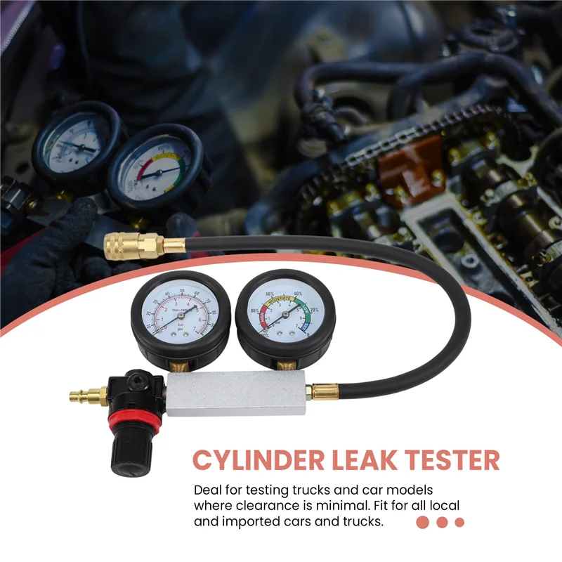 Y50A-Tu-21 Cylinder Leak Tester Petrol Engine Compression Leakage Leakdown Detector Kit Diagnostics Tool