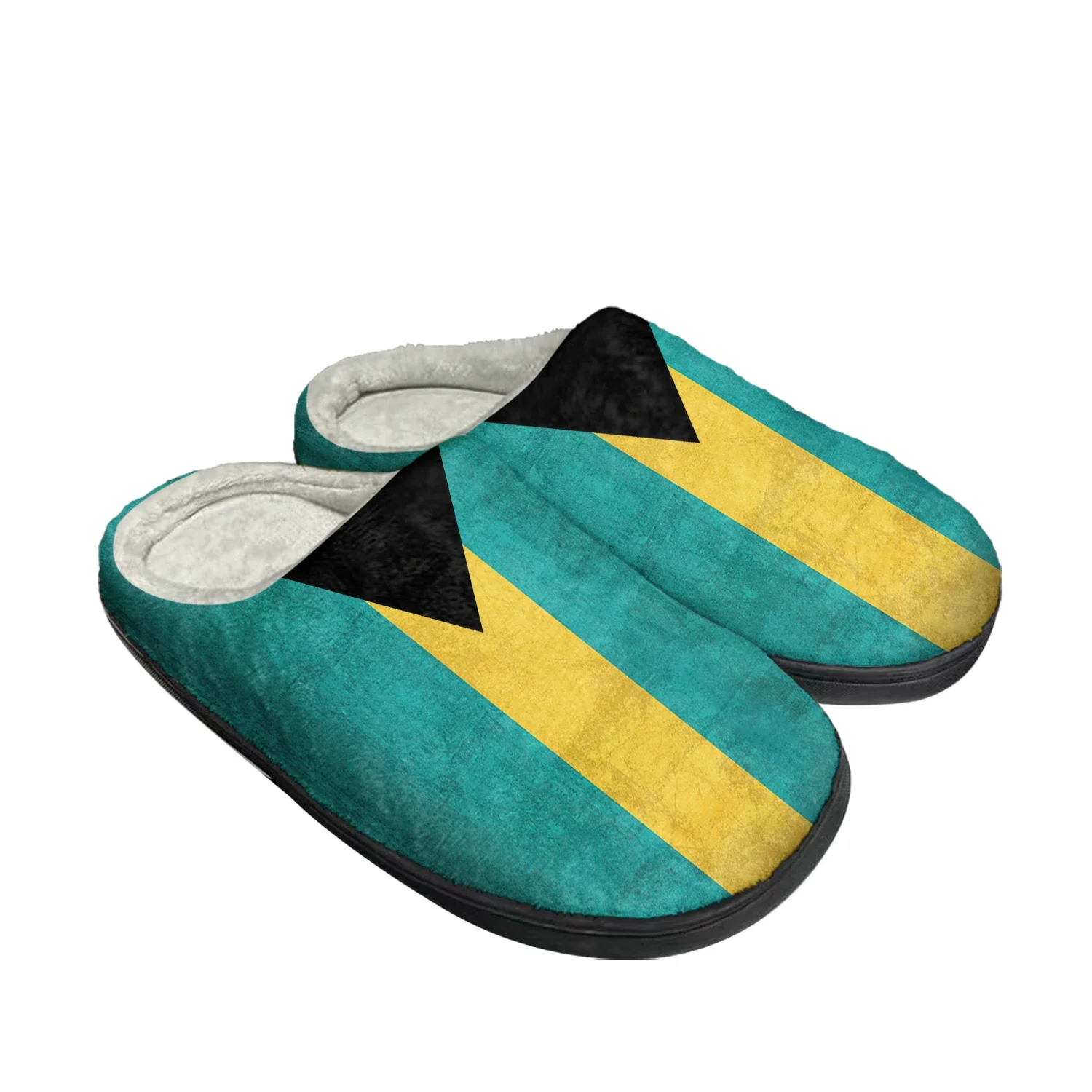 Bahamian Flag Home Cotton Custom Slippers Mens Womens Sandals Bahamas Plush Bedroom Funny Casual Keep Warm Shoes Thermal Slipper