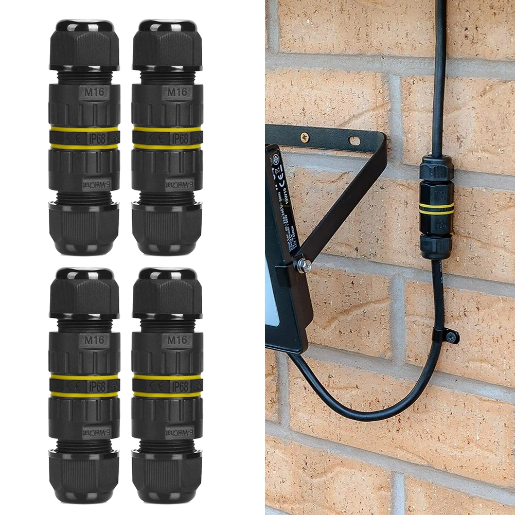 1/4Pcs 3 Pin Outdoor Junction Box IP68 Waterproof Electrical Cable Wire Connector 240V-400V Connector Outdoor Rainproof Termi