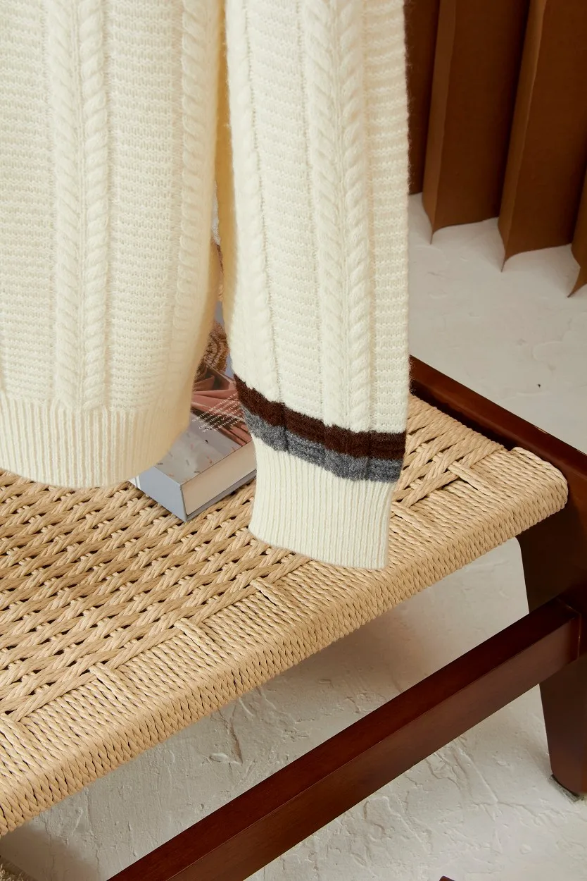 イタリアのオールドマネースタイル 秋冬 カシミヤ混紡 ウール カジュアル カーディガン ウールセーター