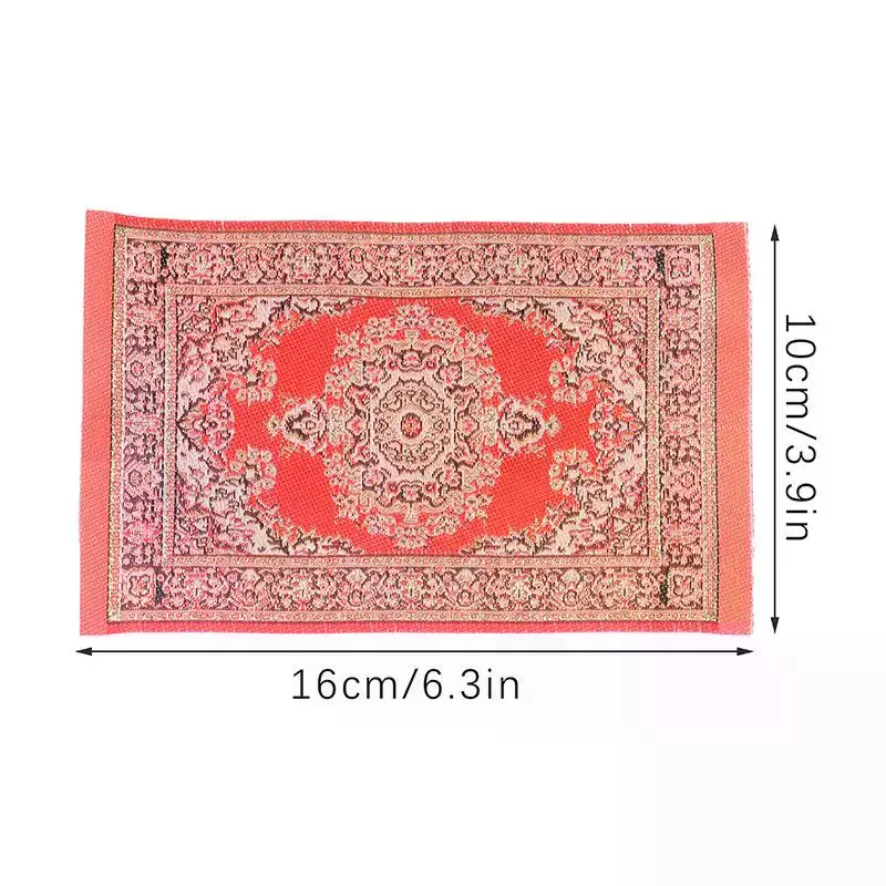 Bloemenpatroon Mat Mini Huis Decor Turkse Stijl Miniatuur Weven Tapijt Poppenhuis Tapijt Pop Accessoires Vloerbedekkingen