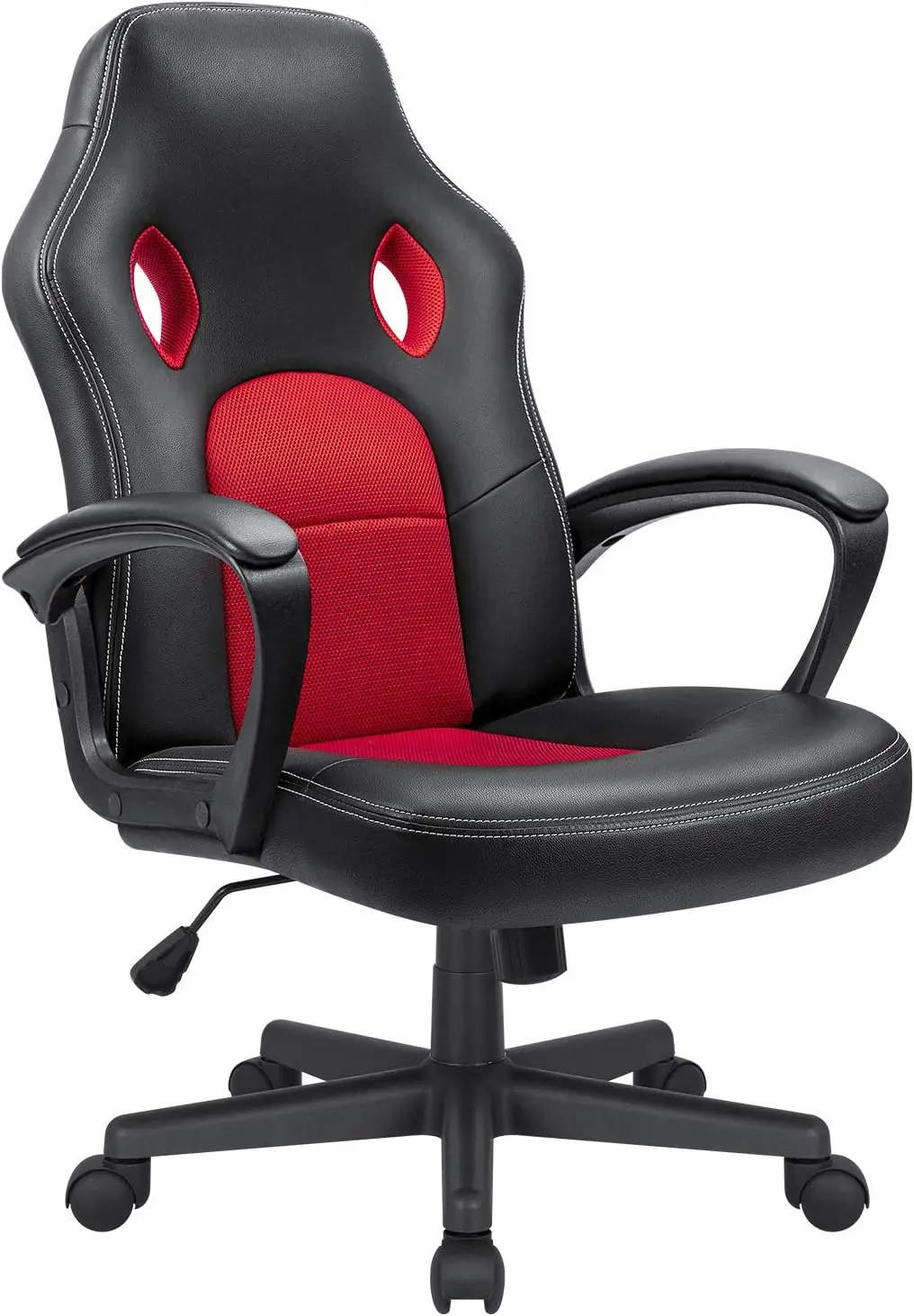 High Back Leather Computer Ergonomic Height Adjustable Racing Game Desk Executive Conference Task Chair, Red